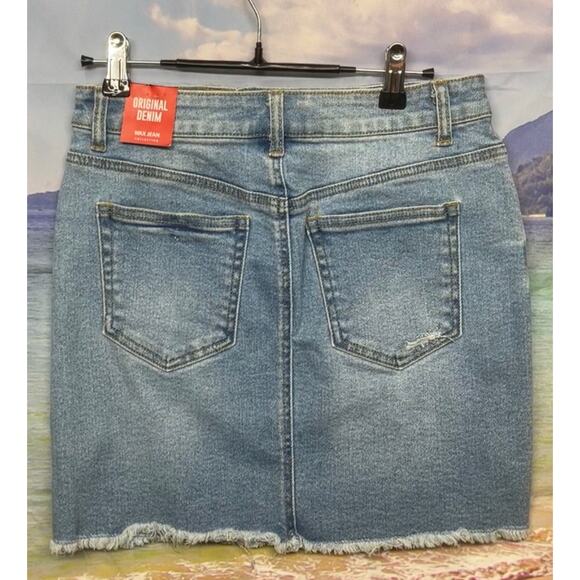 NWT Wax Women's Original Denim Mid Waist Mini Skirt Size M - Picture 10 of 10